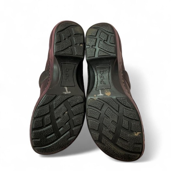 BOC Black Leather Comfort Clogs Mule Shoes Casual Everyday Slip‎ On - Picture 3 of 4